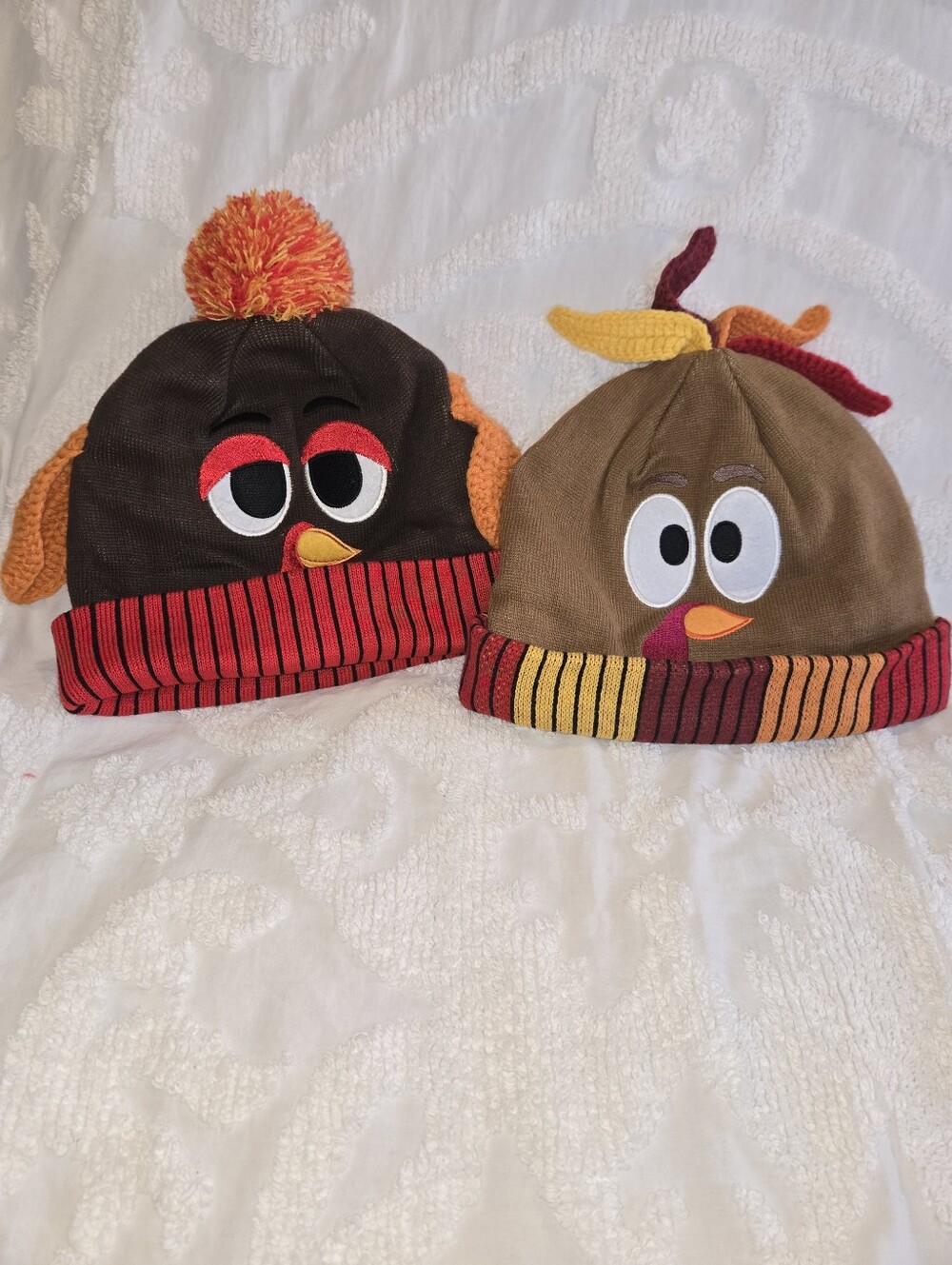 Thanksgiving Turkey Trot Humorous Beanie Set Costume Novelty NWOT Fun